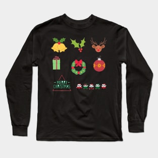 Christmas 8 pk Stickers Collection Long Sleeve T-Shirt